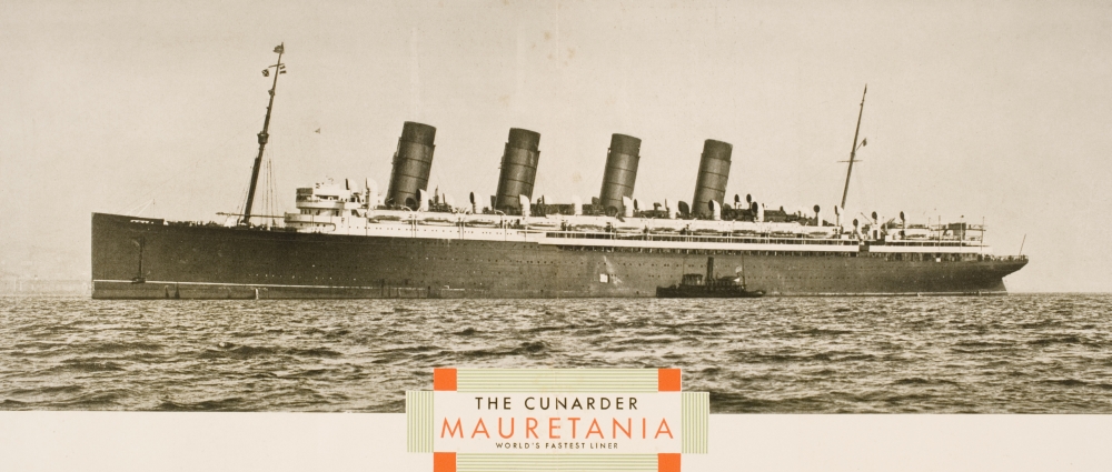 Picture of Posterazzi DPI1859455 Cunard Line Promotional Brochure for Mauretania Circa 1930 The Worlds Fastest Liner At The Time Poster Print, 22 x 9