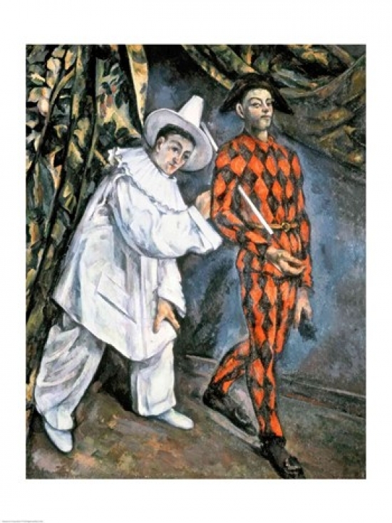 Pierrot & Harlequin Poster Print by Paul Cezanne - 24 x 36 in. - Large