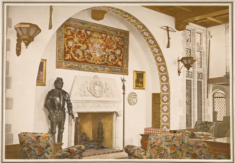 Picture of Posterazzi DPI1859456 Cunard Line Promotional Brochure for The Rms Carinthia Circa 1926-1930 Fireplace with 12 Feet High Arch In El Greco Smoking Room Poster Print, 17 x 12