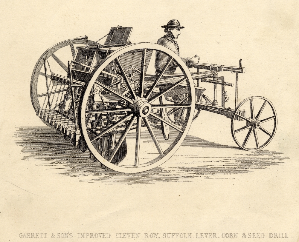 DPI1859499 Garrett & Sons Improved Cleven Row Suffolk Lever Corn & Seed Drill Poster Print, 16 x 13