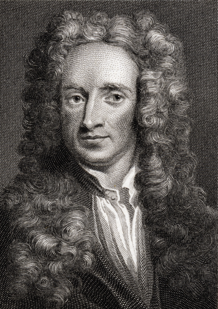 Sir Isaac Newton - 1642-1727 English Physicist & Mathematician Engraved by Edward Smith From Painting by Sir George Kneller Poster Print - 12 x 18 -  BrainBoosters, BR3171507