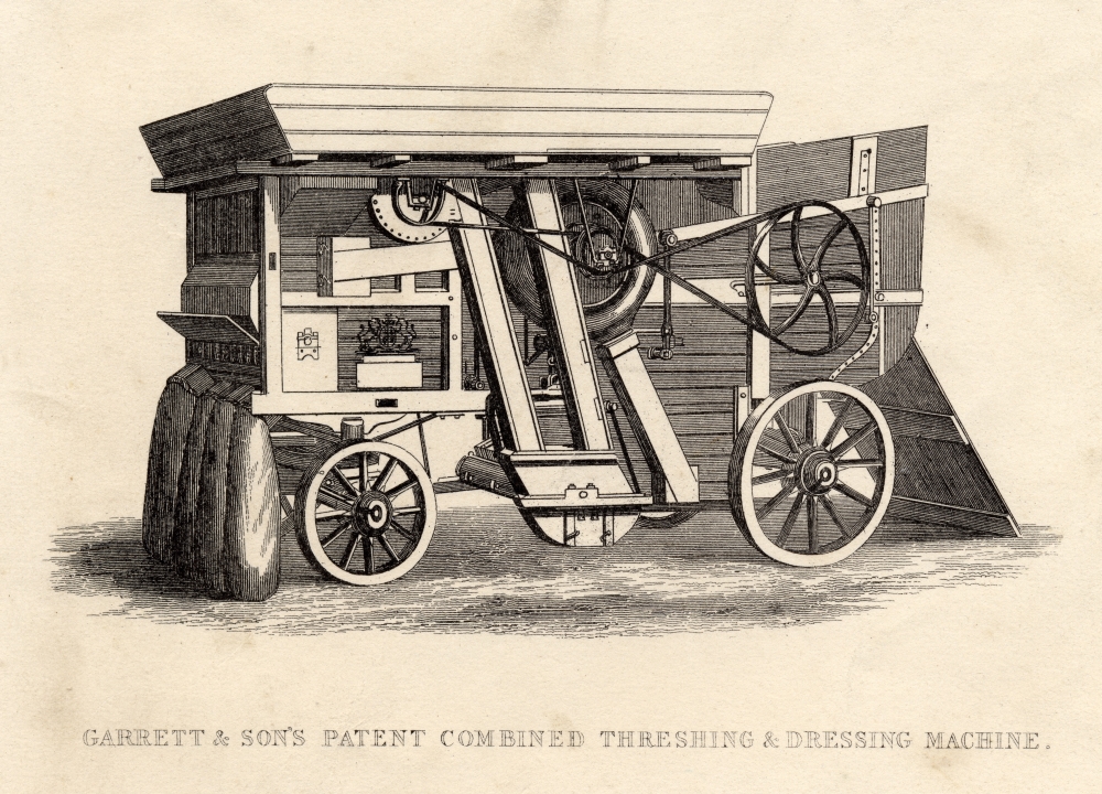 DPI1859501LARGE Garrett & Sons Patent Combined Threshing & Dressing Machine Poster Print, Large - 36 x 24