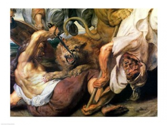 Lion Hunt Poster Print by Peter Paul Rubens - 24 x 18 in.