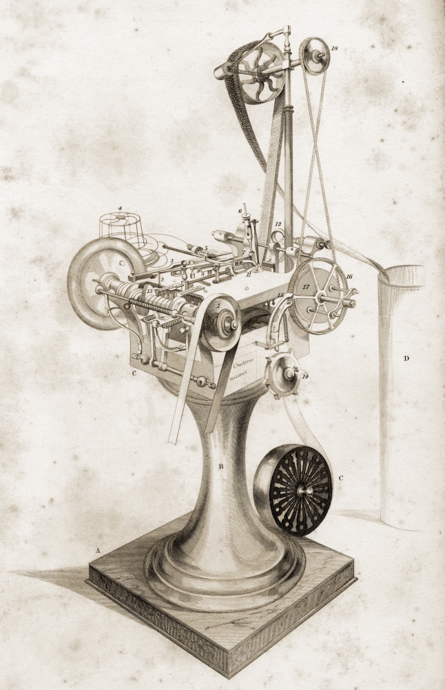 DPI1859495 Crabtrees Card Setting Machine Copied by Permission of The Proprietor From The Original In The Great Exhibition Poster Print, 12 x 19