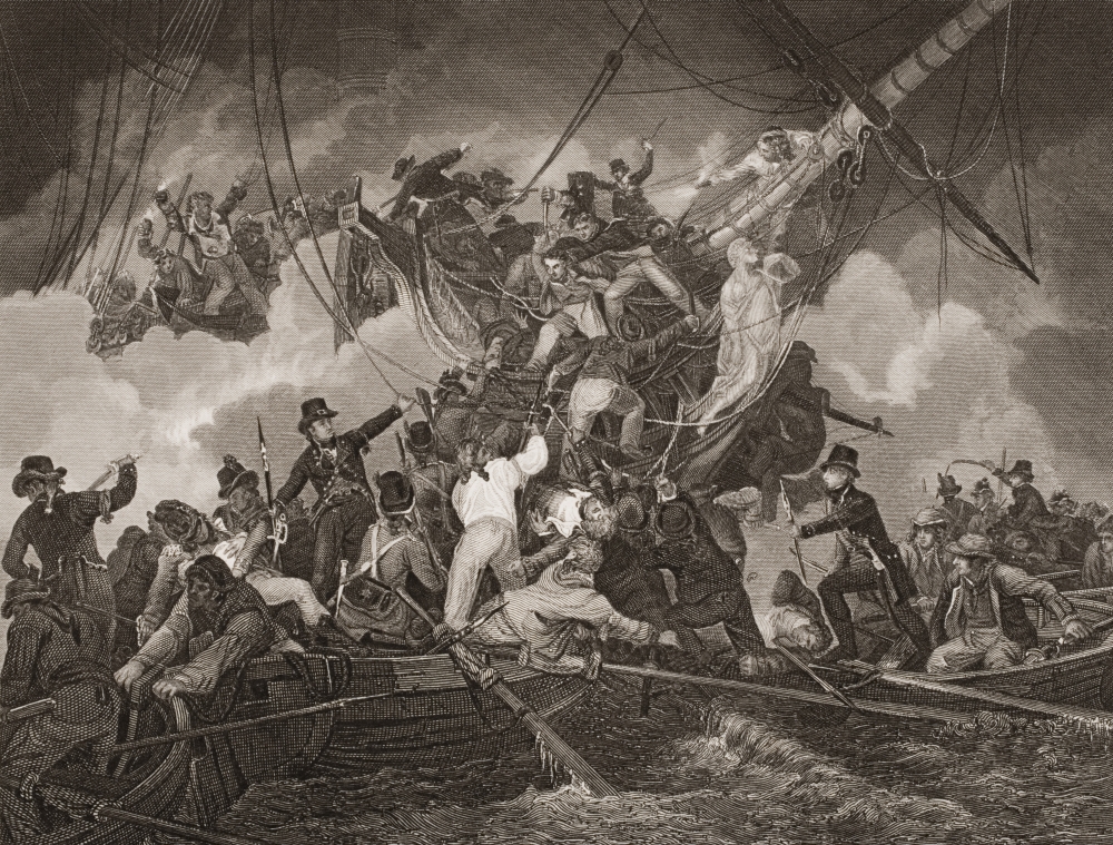 DPI1859574 The Cutting Out of The Corvette La Chevrette From The Bay of Camaret On The Poster Print, 17 x 13