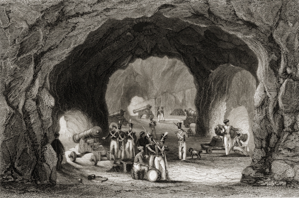 St. Georges Hall Gibraltar. Gun Emplacements Poster Print - 36 x 24