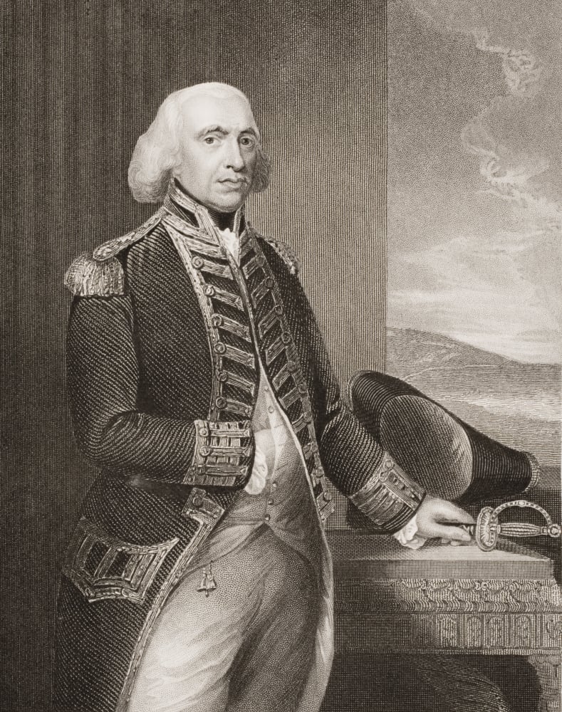 Richard Howe 1St Earl Howe 1726-1799 British Admiral. Engraved by H. Robinson Poster Print, 13 x 16