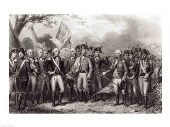 BALBAL111634 The British Surrendering Their Arms To General Washington Poster Print - 24 x 18 in.
