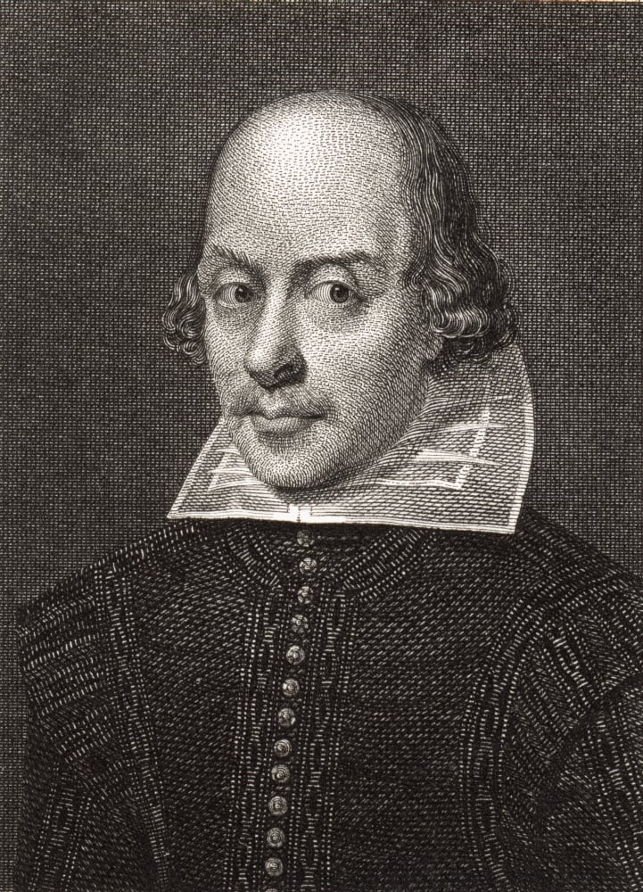William Shakespeare 1564-1616. English Playwright. Engraved by Cosmo Armstrong Painter Unknown Poster Print