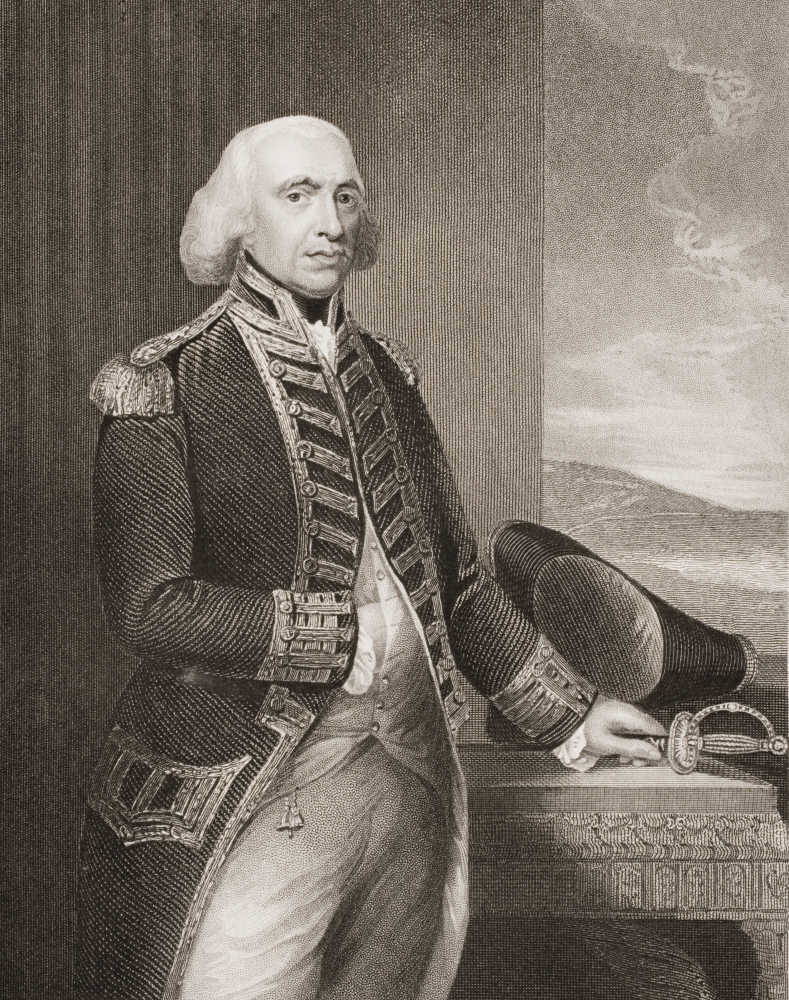 Richard Howe 1St Earl Howe 1726-1799 British Admiral. Engraved by H. Robinson Poster Print - Large - 26 x 32
