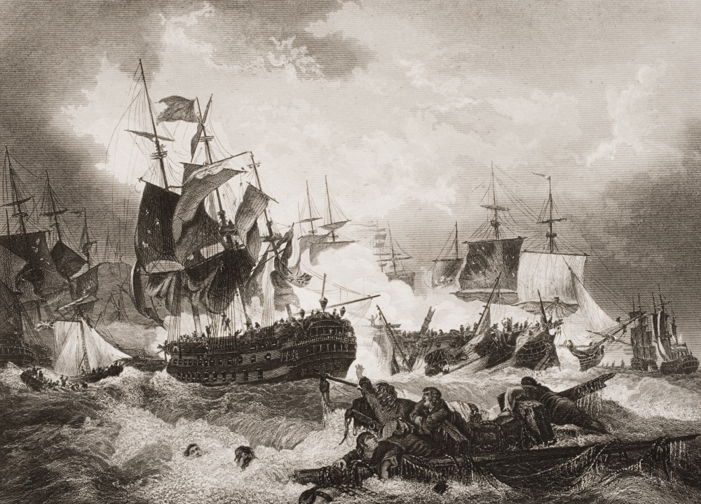Admiral Duncans Victory Over The Dutch Fleet In The North Sea October 11th Poster Print - Large - 34 x 24
