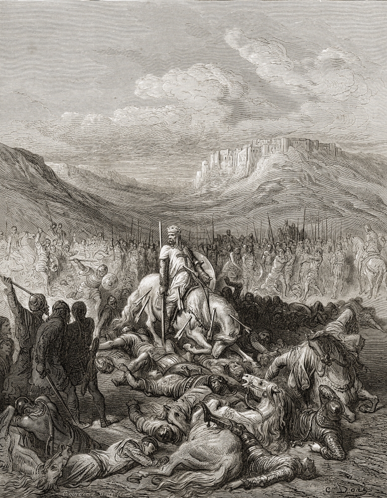 Glorious Death of Jacques De Maille Marshal of The Temple During The Second Crusade 1146 1188 Poster Print, 13 x 17