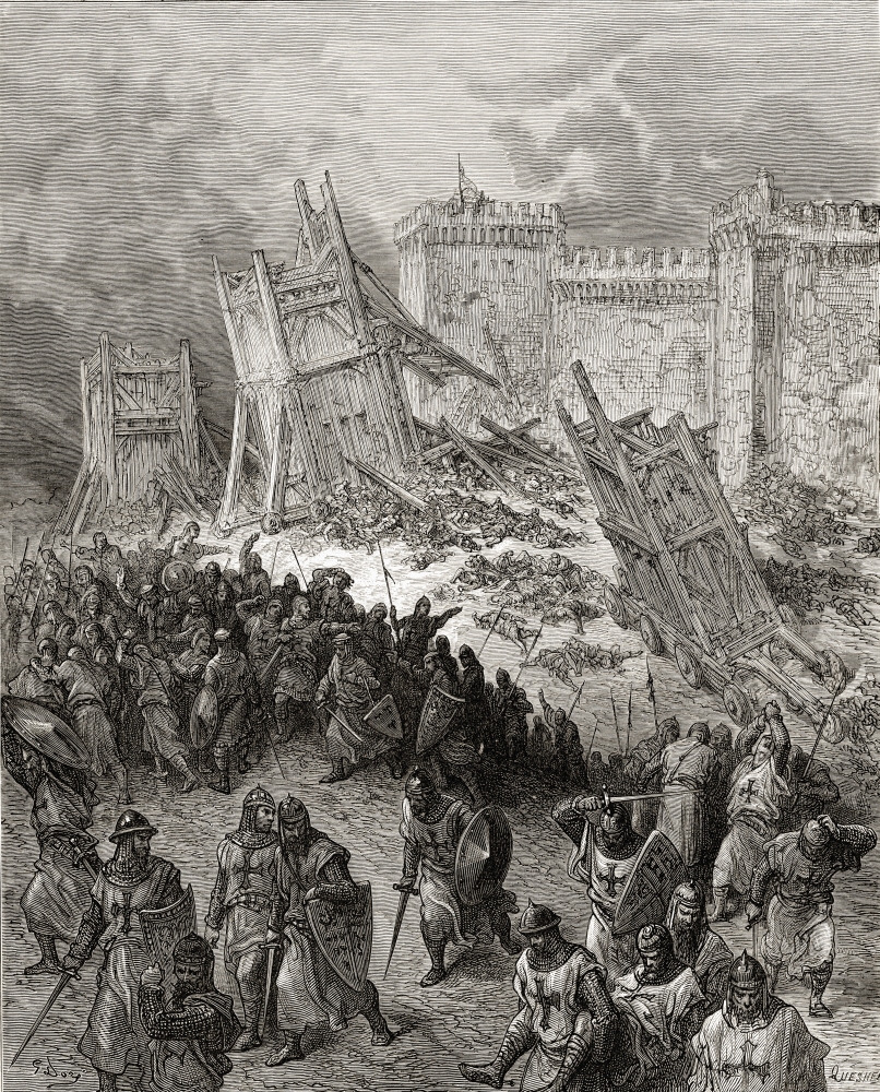 Second Assault of Jerusalem The Crusaders Repulsed During The First Crusade Poster Print, Large - 26 x 34