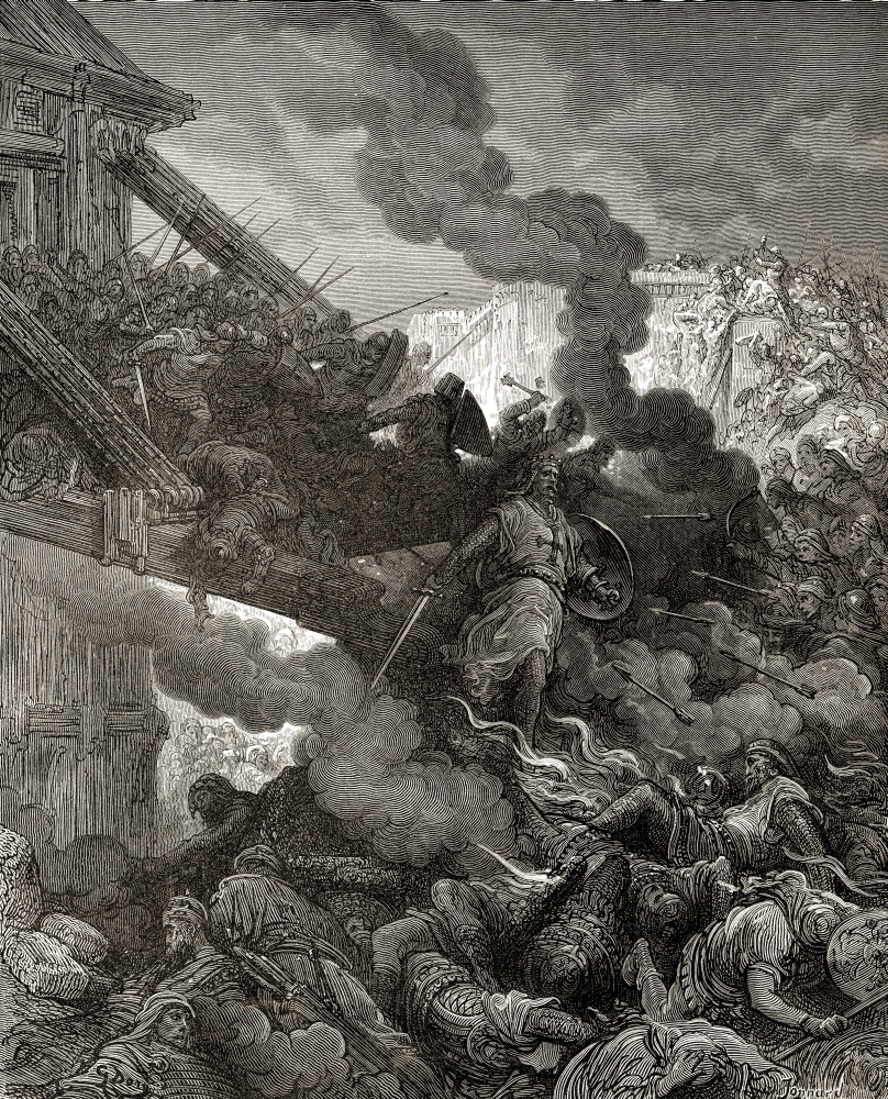 Godfrey Enters Jerusalem First Crusade 1099 Poster Print, Large - 26 x 32
