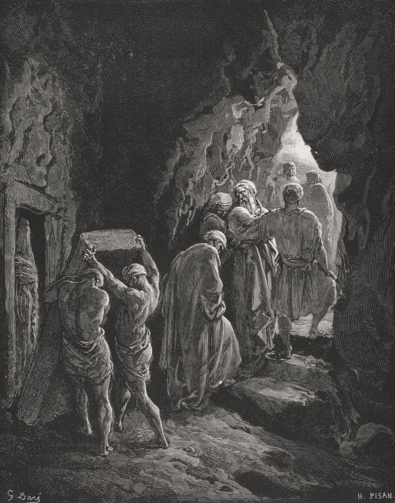 Engraving From The Dore Bible Illustrating Genesis Xxiii 19 & 20 The Burial of Sarah by Gustave Dore 1832-1883 French Poster Print - 13 x 17