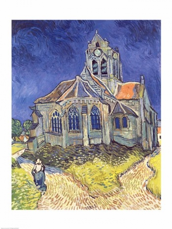 Picture of Posterazzi BALXIR33823LARGE The Church at Auvers-Sur-Oise 1890 Poster Print by Vincent Van Gogh - 24 x 36 in. - Large