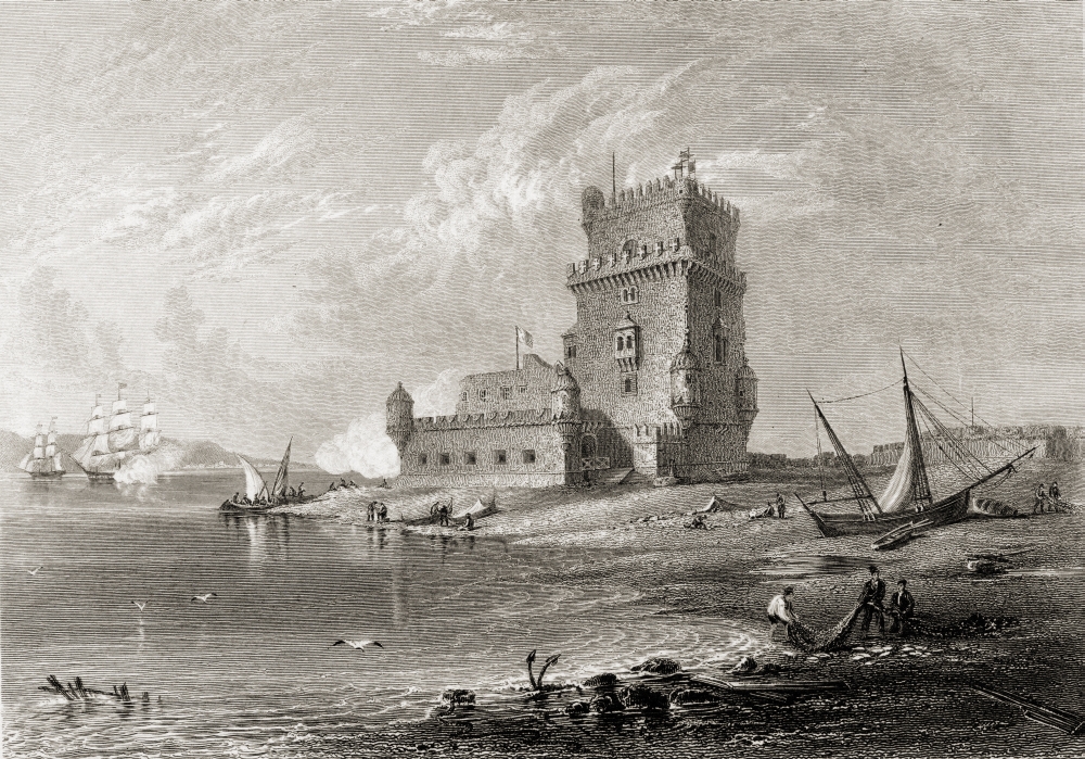 Lisbon Belem Castle From The Original Painting by Lt Col Batty FRS From The Book Select Views of Some Poster Print - Large - 36 x 24