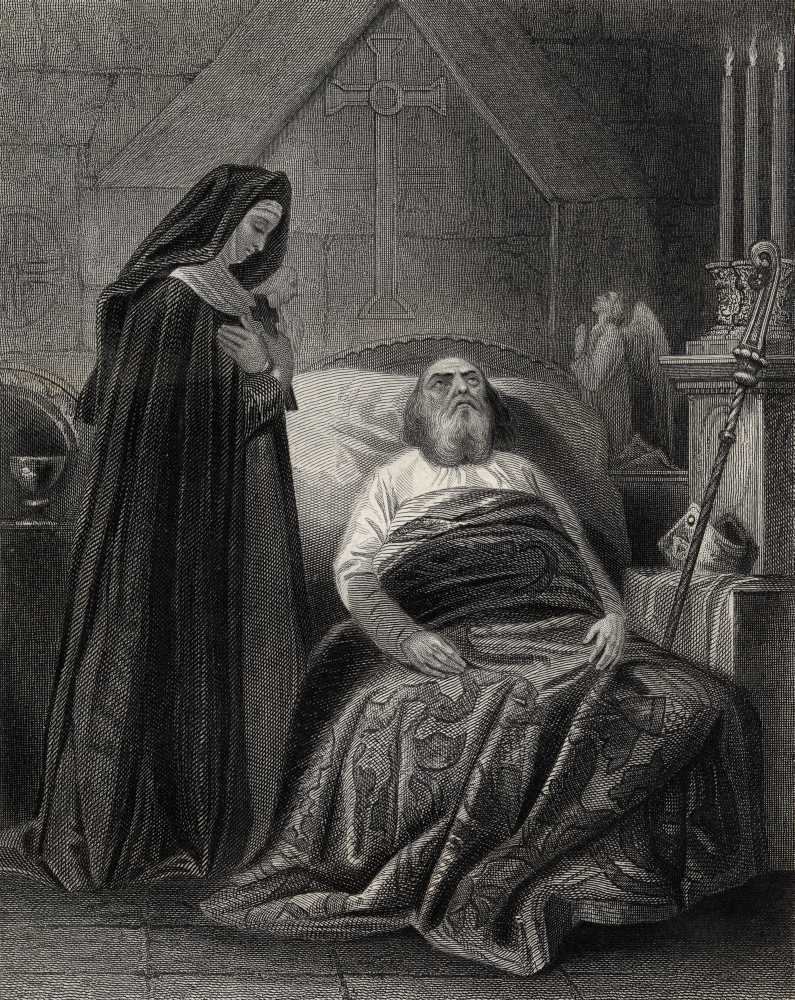 DPI1859869LARGE Death of St.Patrick Drawn by H.Warren Engraved by J.Rogers Poster Print, Large - 26 x 34