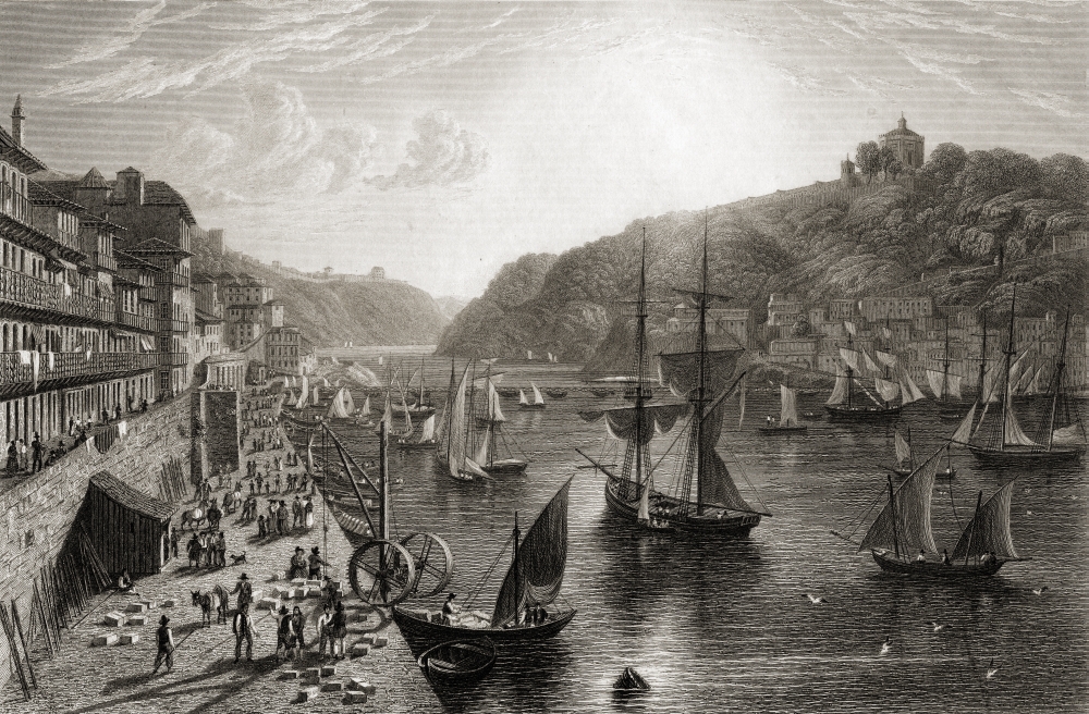 Oporto The Custom-House Quay From The Original Painting by Lt Col Batty FRS From The Book Select Views of Some Poster Print - Large - 36 x 24
