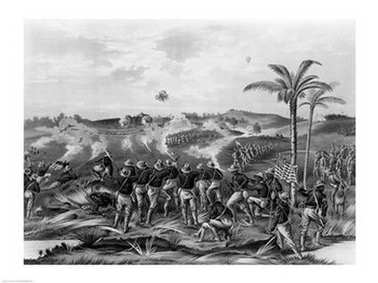 BALBAL111644LARGE How The Day Was Won Charge of The Tenth Cavalry Regiment at San Juan Hill Santiago Cuba Poster Print - 36 x 24 in. - Large