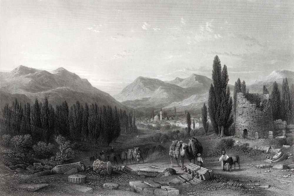 Thyatira Turkey Drawn by Thomas Allom Engraved by A. Willmore From The Collection of G. Virtue Esq. C.1863 Poster Print