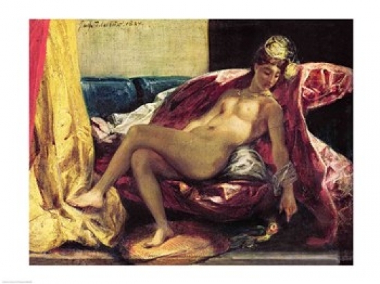 Reclining Odalisque Poster Print by Eugene Delacroix - 36 x 24 in. - Large