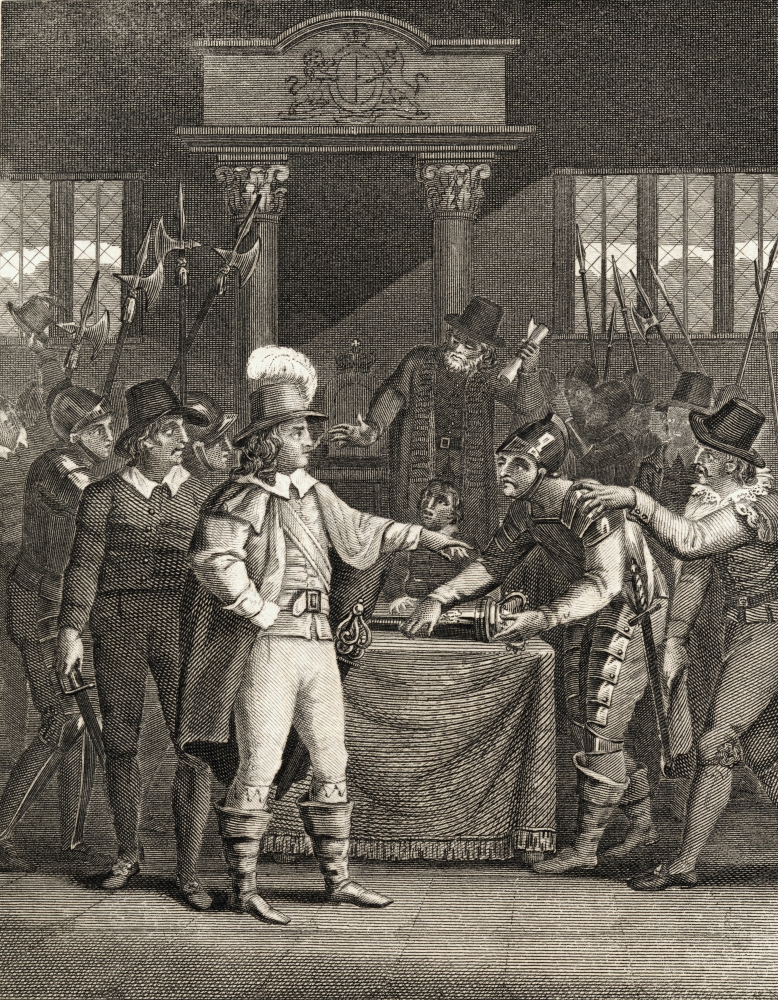DPI1859866 Cromwell Dissolving The Long Parliament. Printed in London for Thomas Kelly 17 Paternoster Row Poster Print, 13 x 17