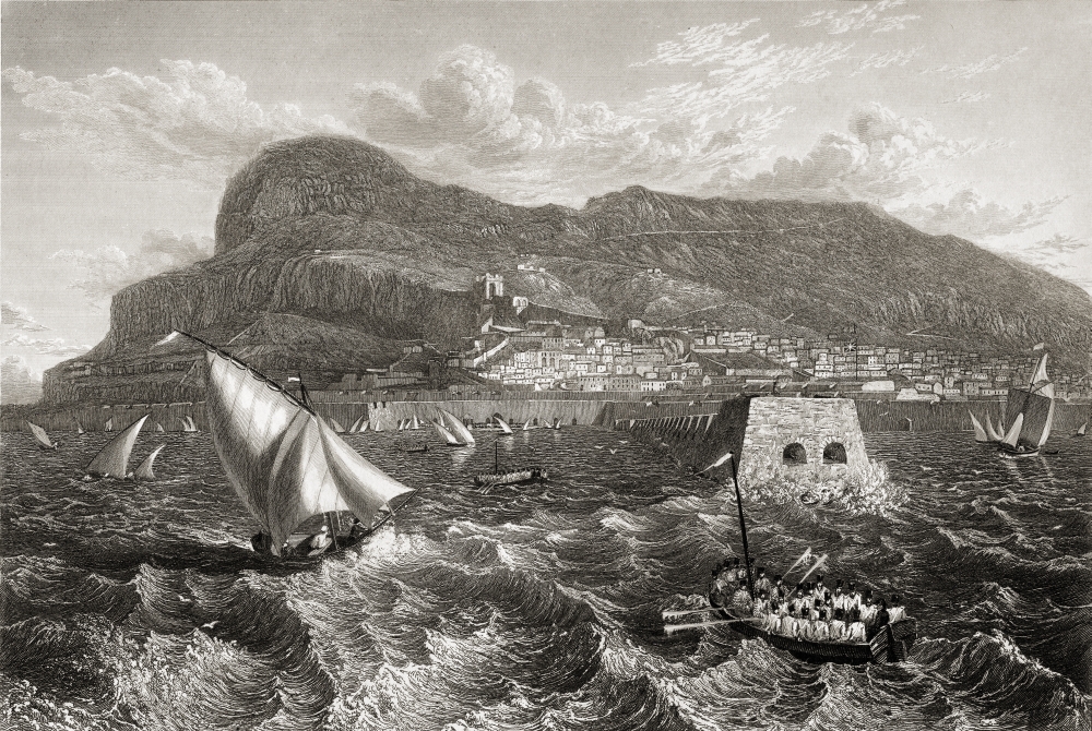 Gibraltar From The Anchorage In Front of The Old Mole From The Original Poster Print - 36 x 24