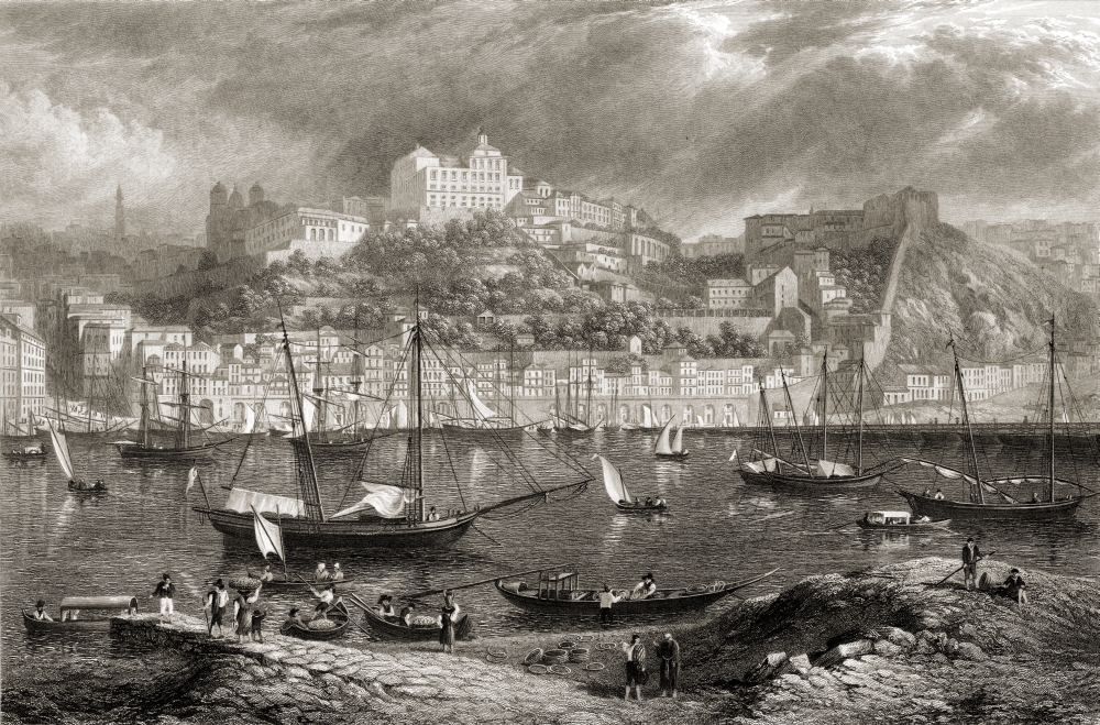 DPI1859901LARGE Oporto From Villa Nova From The Original Painting by Lt. Col. Batty F.R.S Poster Print, Large - 36 x 24