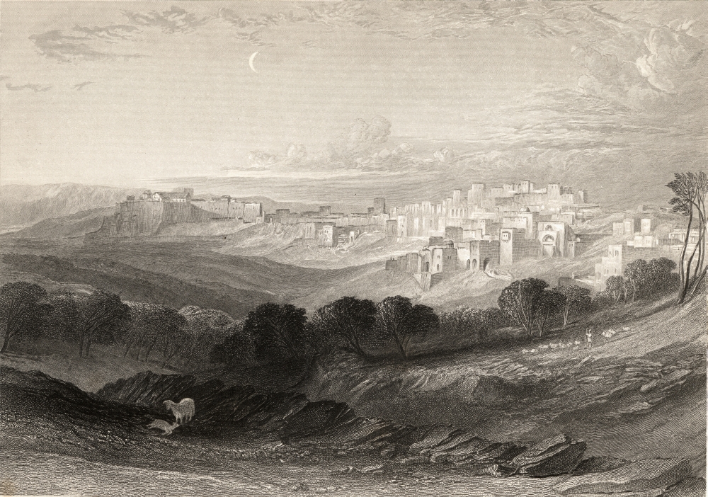 Bethlehem W.L.Leitch From A Sketch by E.Arrundale Engraved by W.Miller Poster Print - 18 x 12