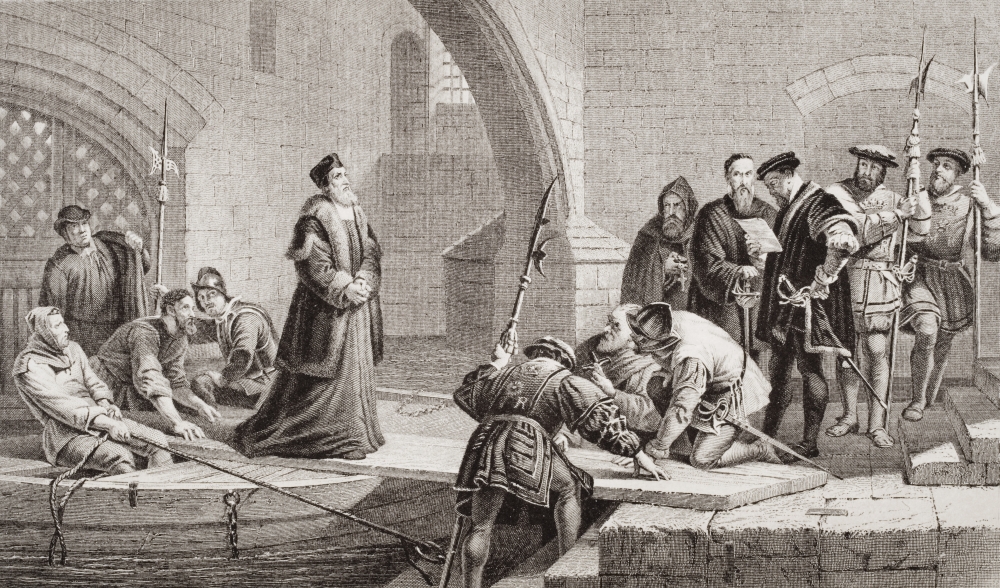 Cranmer At The Traitors Gate. Thomas Cranmer 1489-1556 First Protestant Poster Print, 19 x 11