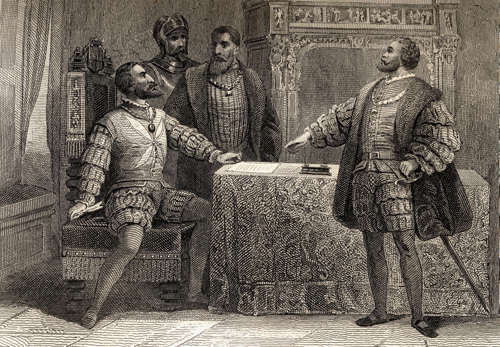 Treaty of Madrid 14 January 1526 Between Carlos V & Francisco I of France Poster Print - 36 x 24