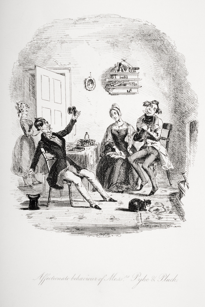 Picture of Posterazzi DPI1860134 Affectionate Behaviour of Messrs. Pyke & Pluck Illustration From The Charles Dickens Novel Nicholas Nickleby by H.K. Browne Known As Phiz Poster Print&#44; 12 x 18