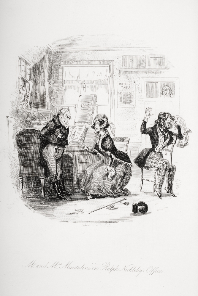 DPI1860132LARGE Mr.And Mrs. Mantalini In Ralph Nicklebys Office Illustration From The Charles Poster Print, Large - 24 x 36