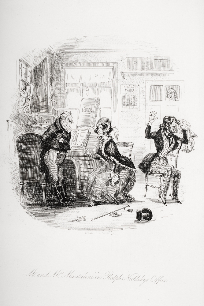 Picture of Posterazzi DPI1860132 Mr.And Mrs. Mantalini In Ralph Nicklebys Office Illustration From The Charles Dickens Novel Nicholas Nickleby by H.K. Browne Known As Phiz Poster Print&#44; 12 x 18