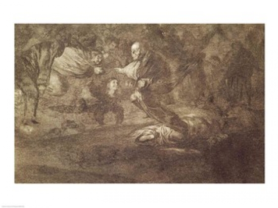 Funereal Riddle Poster Print by Francisco De Goya - 24 x 18 in.