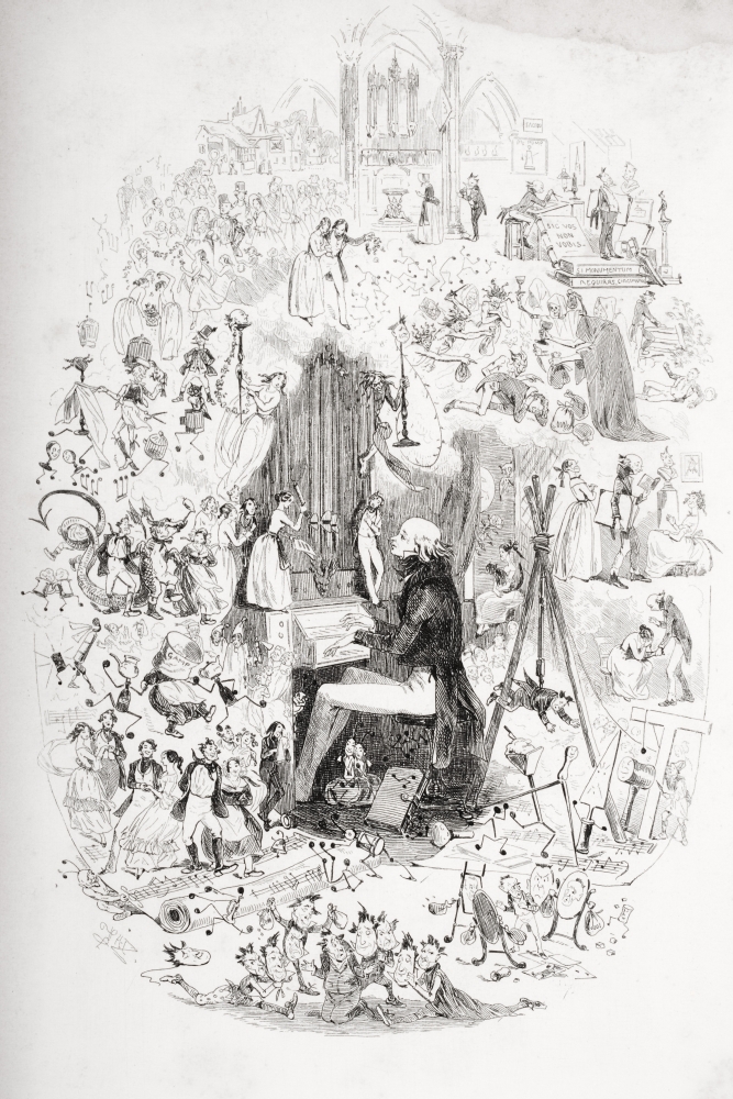 Picture of Posterazzi DPI1860121 Tom Pinch At The Organ. Frontispiece Illustration From The Charles Dickens Novel Martin Chuzzelwit by H.K. Browne Known As Phiz Poster Print&#44; 12 x 18