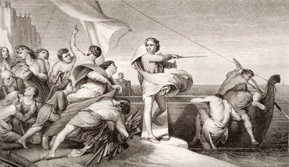 DPI1860050 King Alfred Inciting The Anglo-Saxons To Repel The Invasion of The Danes A.D Poster Print, 19 x 11
