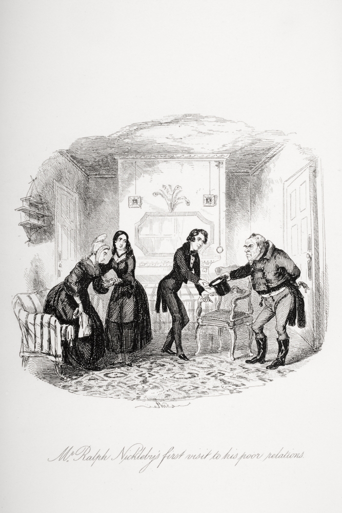 Mr Ralph Nicklebys First Visit To His Poor Relations Illustration From The Charles Dickens Novel Nicholas Nickleby Poster Print, Large - 24 x 36