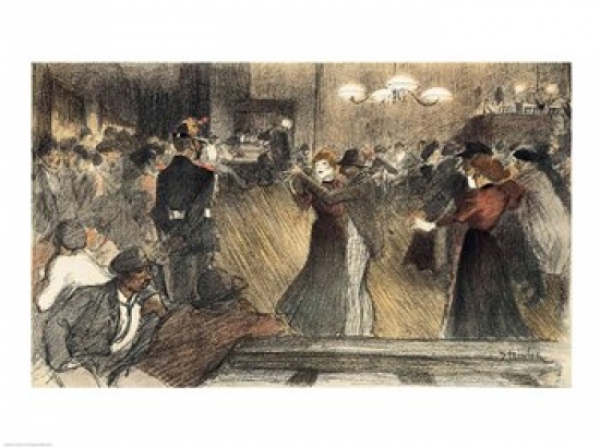 Picture of Posterazzi BALXIR216187LARGE Ball at The Barriere Poster Print by Theophile-Alexandre Steinlen - 36 x 24 in. - Large
