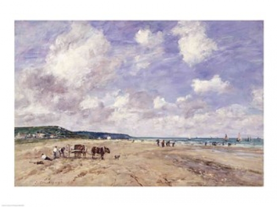 Picture of Posterazzi BALXIR230586 The Beach at Tourgeville 1893 Poster Print by Eugene Louis Boudin - 24 x 18 in.