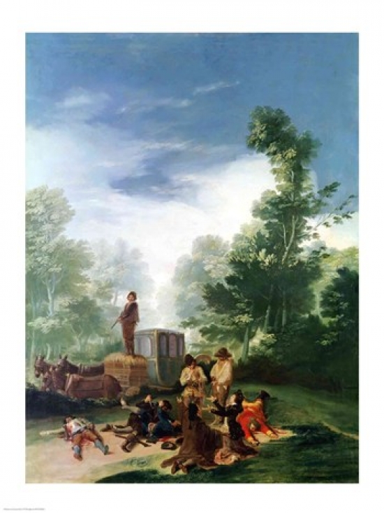 Attack on A Coach 1787 Poster Print by Francisco De Goya - 18 x 24 in.