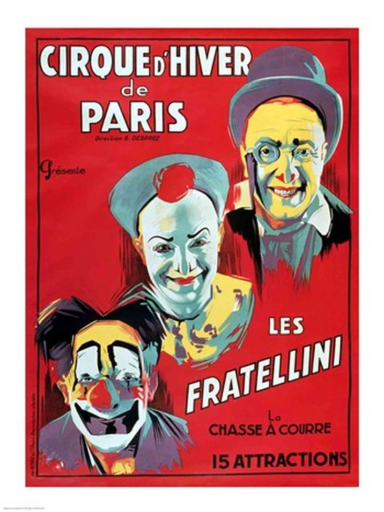 Picture of Posterazzi BALXIR241523 Poster Advertising The Cirque DHiver De Paris Featuring The Fratellini Clowns Poster Print - 18 x 24 in.