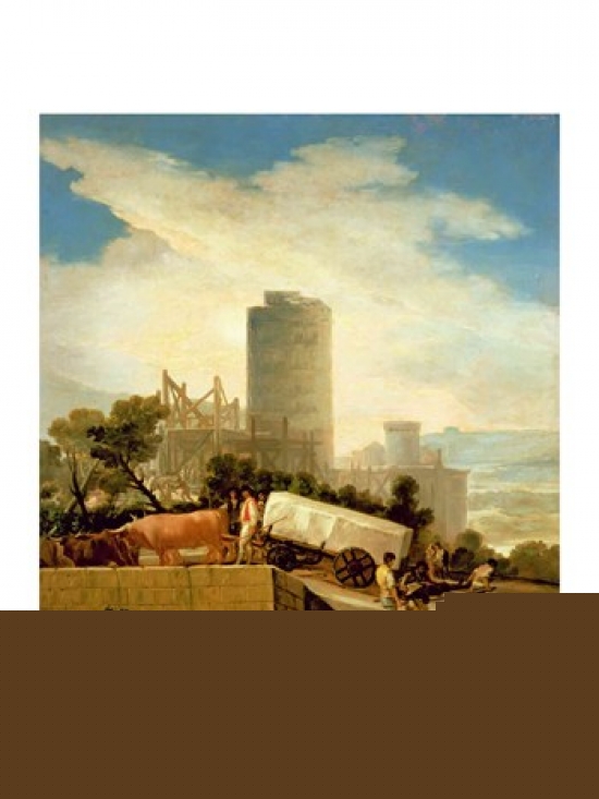 Picture of Posterazzi BALXIR209256 Transporting A Stone Block Poster Print by Francisco De Goya - 18 x 24 in.