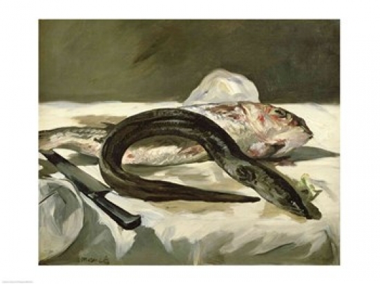 Picture of Posterazzi BALXIR375185LARGE Eel & Red Mullet 1864 Poster Print by Edouard Manet - 36 x 24 in. - Large
