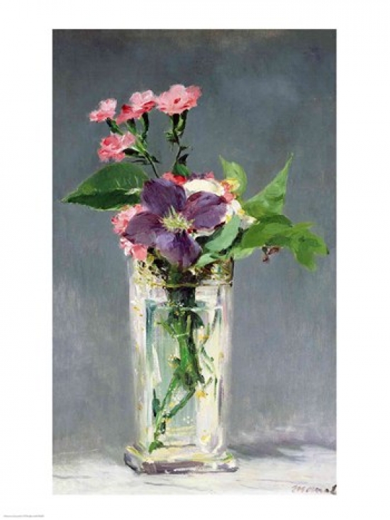 Picture of Posterazzi BALXIR38997 Pinks & Clematis in A Crystal Vase C.1882 Poster Print by Edouard Manet - 18 x 24 in.