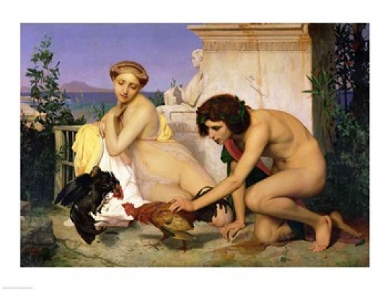 Picture of Posterazzi BALXIR39141 Young Greeks Encouraging Cocks To Fight 1846 Poster Print by Jean Leon Gerome - 24 x 18 in.