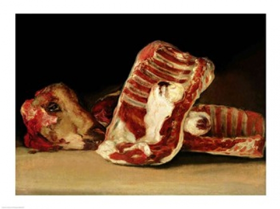 Still Life of Sheeps Ribs & Head Poster Print by Francisco De Goya 24 x 18 in.