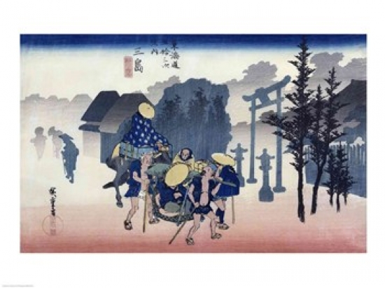 Picture of Posterazzi BALXIR216646 Morning Mist at Mishima Poster Print by Utagawa Hiroshige - 24 x 18 in.