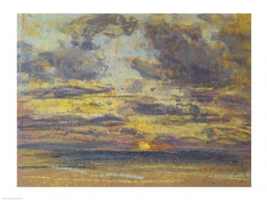 Picture of Posterazzi BALXIR221373LARGE Study of The Sky with Setting Sun C.1862-70 Poster Print by Eugene Louis Boudin - 36 x 24 in. - Large